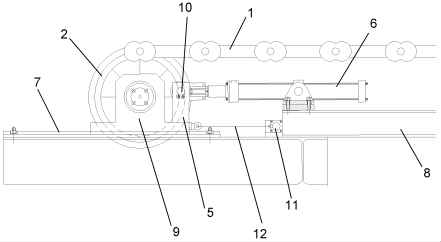 帶拉繩位移傳感器的鋼卷運輸鏈配重裝置