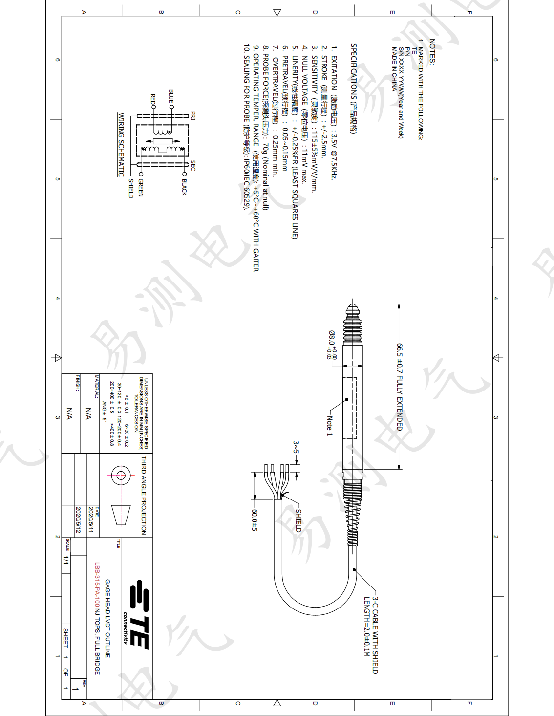 線性滾珠軸承 (LBB) 超精密測量頭屬于尺寸測量探頭LVDT